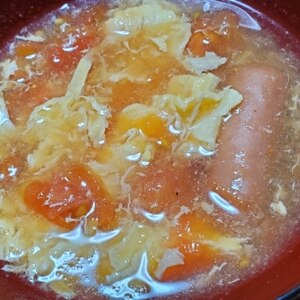 トマトたっぷりのかき卵スープ
